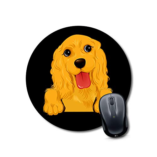 Golden Retriever Puppy Round Mouse Pad