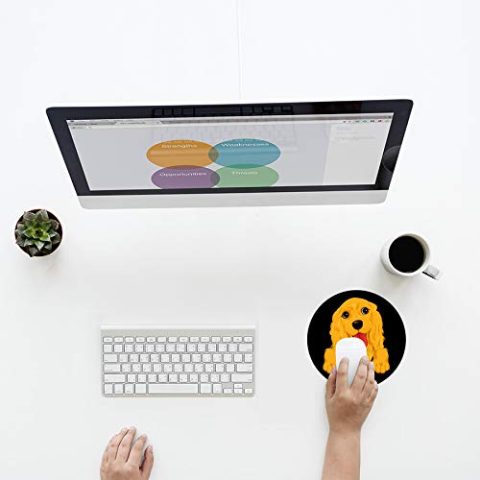 Crafty Worth mouse pad for designer Dog Mouse pad Round Mouse Pad for Laptop/pc (9X9 Inches) - alternate view