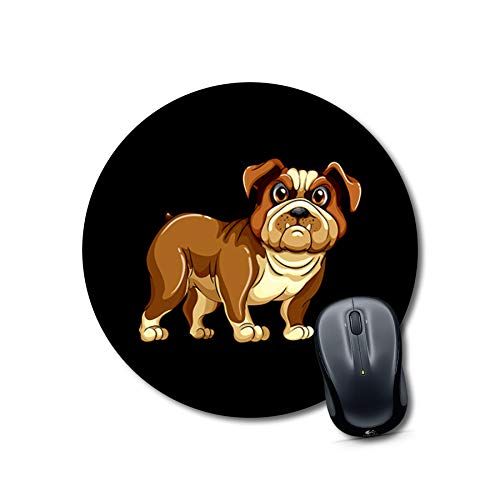 Cute Bulldog Round Desk Mouse Pad
