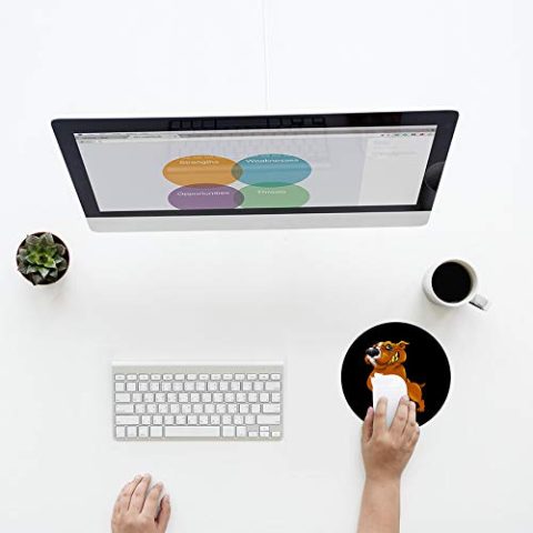 Crafty Worth mousepad for father’s day dog Mouse pad cute Round Mouse Pad for Laptop/pc (9X9 Inches) - alternate view
