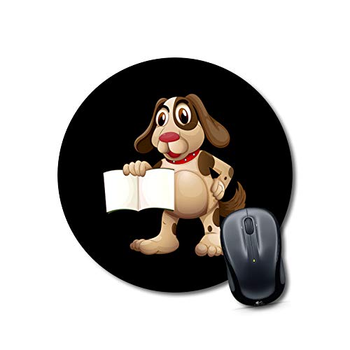 Cartoon Dog Round Desk Mouse Pad