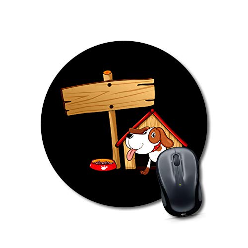 Cute Dog House Round Mouse Pad