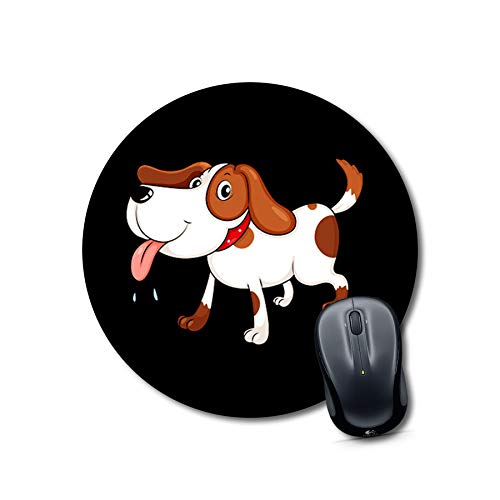 Playful Puppy Round Mouse Pad