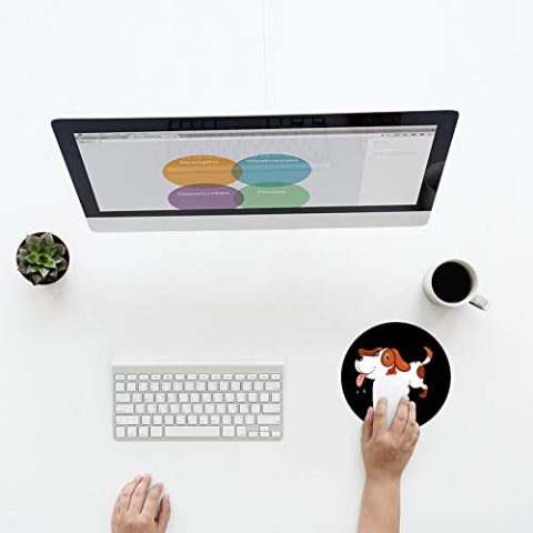 Crafty Worth mousepad for gaming for gaming dog metal Mouse pad Round Mouse Pad for Laptop/pc (9X9 Inches) - alternate view