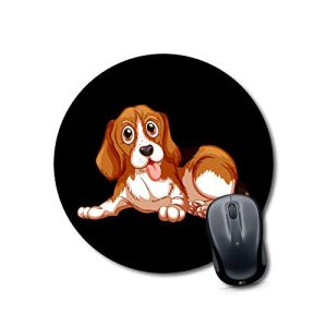 Crafty Worth Dog Mom round laptop mousepad 9x9