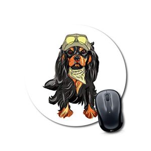 CraftyWorth mouse pad for husband Dog Mouse pad Round Mouse Pad for Laptop/pc (9X9 Inches)