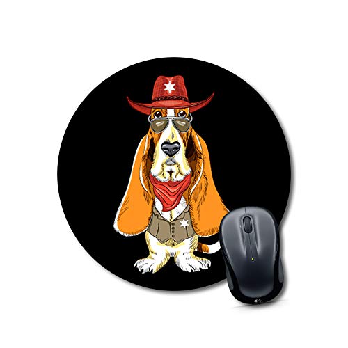 Sheriff Basset Hound Round Mouse Pad