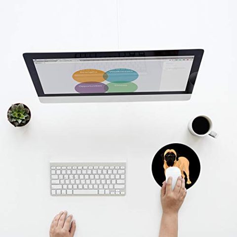 Crafty Worth mousepad for pc gaming dog Mouse pad for girls Round Mouse Pad for Laptop/pc (9X9 Inches) - alternate view