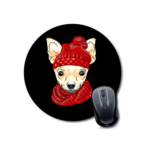 Winter Dog Round Mouse Pad