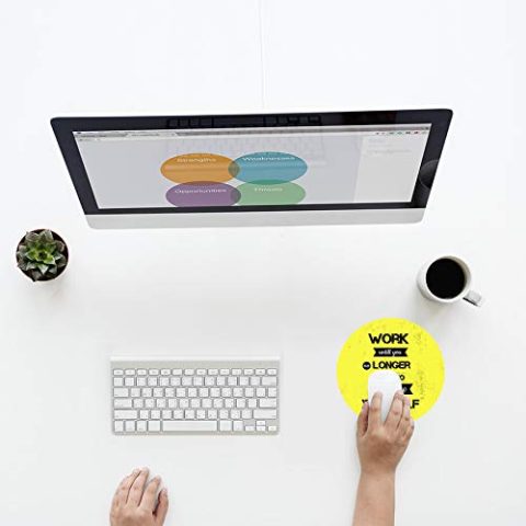 Crafty Worth mouse pad for Round quotes Mouse pad for bike Round Mouse Pad for Laptop/pc (9X9 Inches) - alternate view