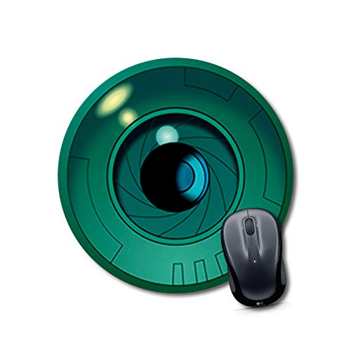 Round Green Cyber Eye Mouse Pad
