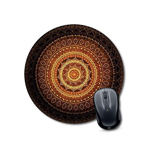 Golden Mandala Round Mouse Pad