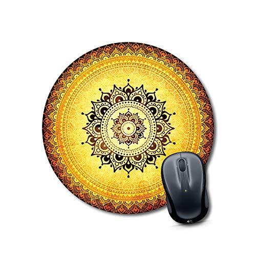 Golden Mandala Round Mouse Pad