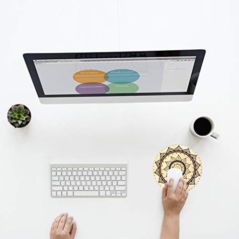 Crafty Worth mouse pad for gaming love quotes Mouse pad Round Mouse Pad for Laptop/pc (9X9 Inches) - alternate view