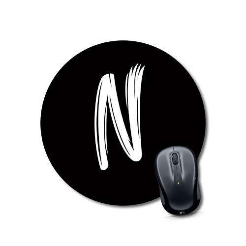 Round Alphabet N Letter Mouse Pad
