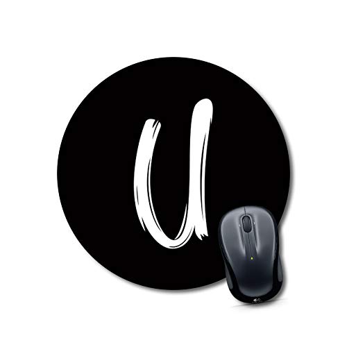 Minimalist Letter U Round Mouse Pad