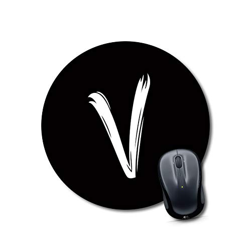 Alphabet V Round Mouse Pad