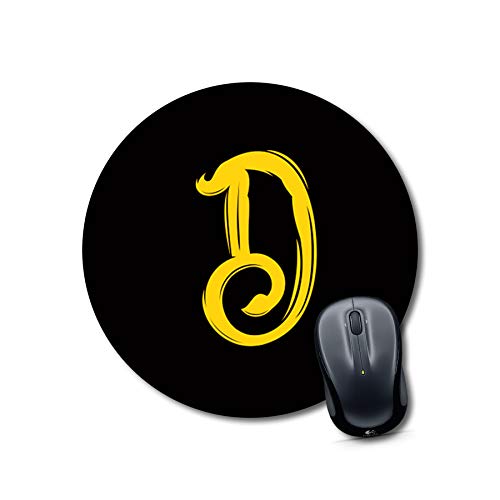 Alphabet Letter D Round Mousepad
