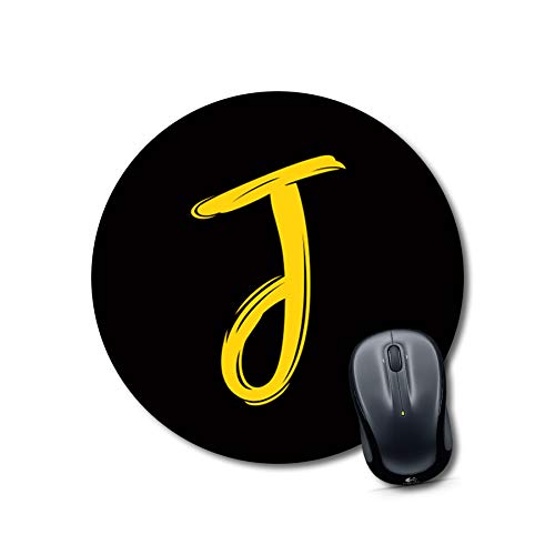 Alphabet J Round Mouse Pad