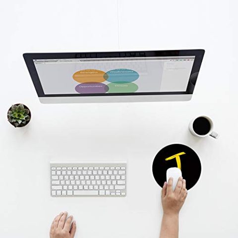 Crafty Worth mouse pad for black mouse Alphabet J Mouse pad Round Mouse Pad for Laptop/pc (9X9 Inches) - alternate view