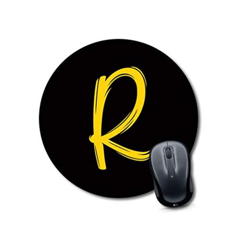 Crafty Worth mouse pad for computer under 150 Alphabet R Mouse pad Round Mouse Pad for Laptop/pc (9X9 Inches)