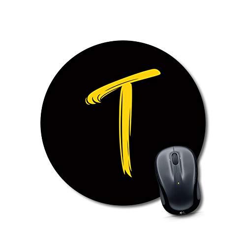 Alphabet T Round Mouse Pad