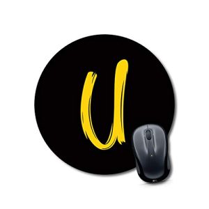 mouse pad for for gaming Alphabet U Mouse pad Round Mouse Pad for Laptop/pc (9X9 Inches)