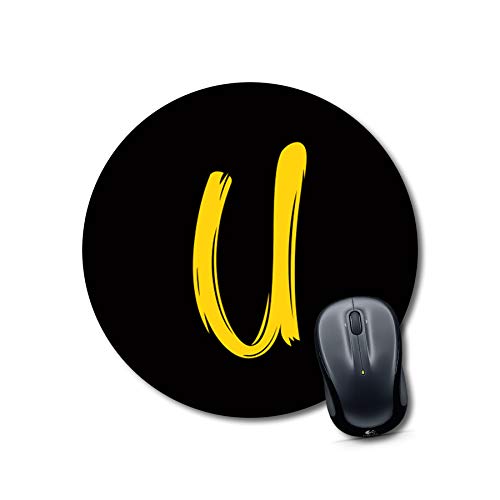 Alphabet U Round Mouse Pad