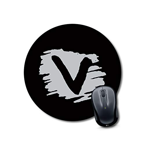 Round Alphabet V Initial Mouse Pad