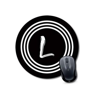 mouse pad for kids boys Alphabet L Mouse pad Round Mouse Pad for Laptop/pc (9X9 Inches)