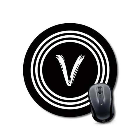 Crafty Worth mouse pad for magic mouse Alphabet V Mouse pad Round Mouse Pad for Laptop/pc (9X9 Inches)