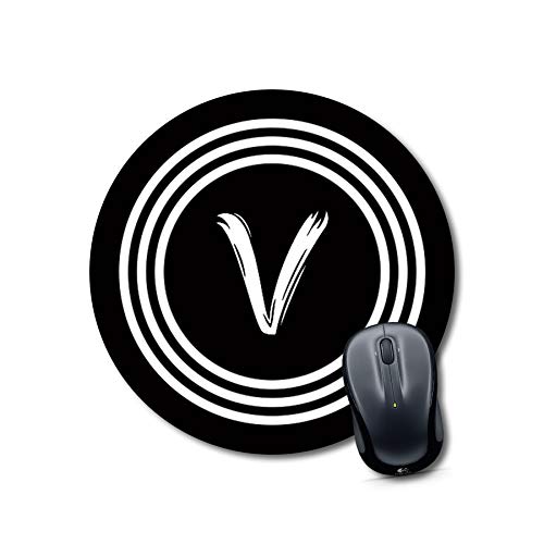 Crafty Worth mouse pad for magic mouse Alphabet V Mouse pad Round Mouse Pad for Laptop/pc (9X9 Inches)