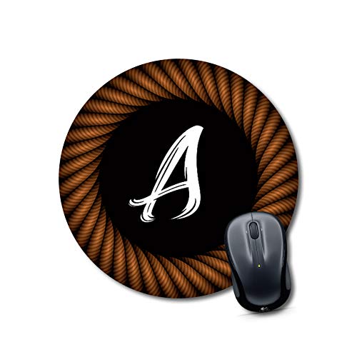 Crafty Worth mouse pad for mac desktop mouse Alphabet A Mouse pad Round Mouse Pad for Laptop/pc (9X9 Inches)