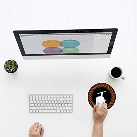 Crafty Worth mouse pad for old pc Alphabet I Mouse pad Round Mouse Pad for Laptop/pc (9X9 Inches) - alternate view