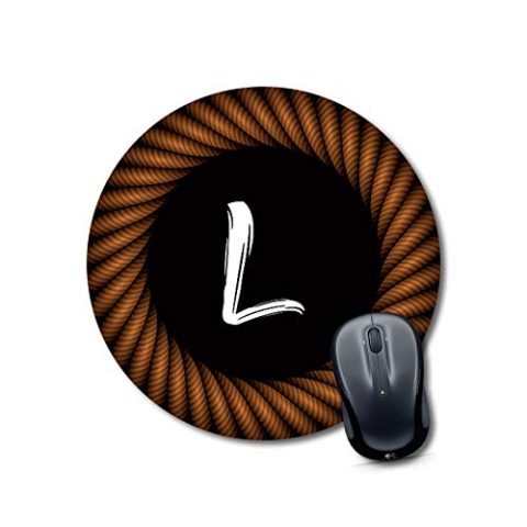 Crafty Worth mouse pad for laptop under 100 Alphabet L Mouse pad Round Mouse Pad for Laptop/pc (9X9 Inches)