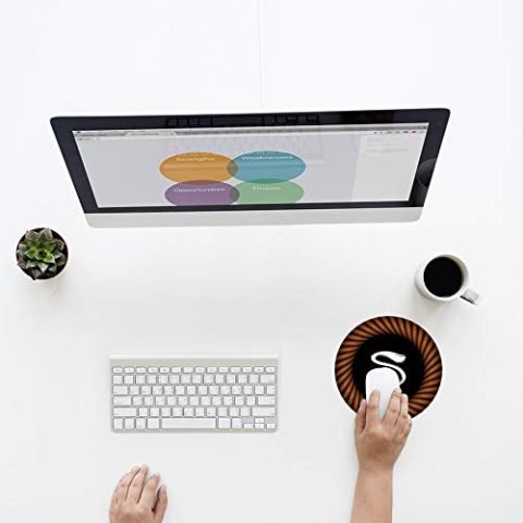 Crafty Worth mouse pad for pc with for gamingrest Alphabet S Mouse pad Round Mouse Pad for Laptop/pc (9X9 Inches) - alternate view