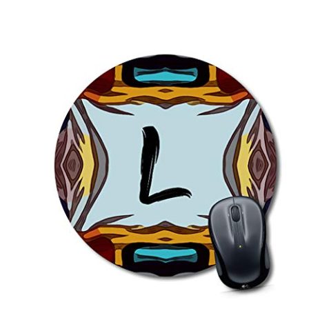 Crafty Worth mouse pad Alphabet L Mouse pad Round Mouse Pad for Laptop/pc (9X9 Inches)