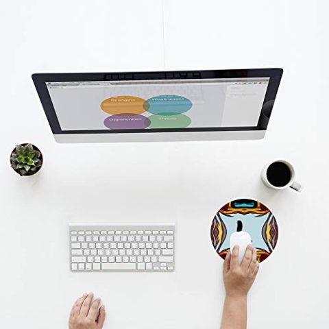 Crafty Worth mouse pad Alphabet L Mouse pad Round Mouse Pad for Laptop/pc (9X9 Inches) - alternate view