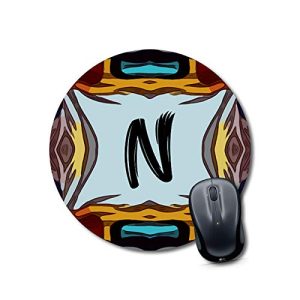 mouse pad round Alphabet N Mouse pad Round Mouse Pad for Laptop/pc (9X9 Inches)