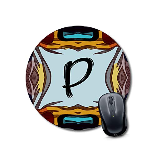 Crafty Worth mouse pad rgb Alphabet P Mouse pad Round Mouse Pad for Laptop/pc (9X9 Inches)