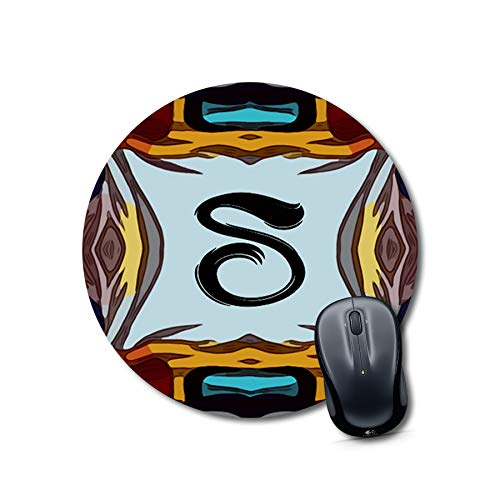 Alphabet S Black Mousepad 9x9