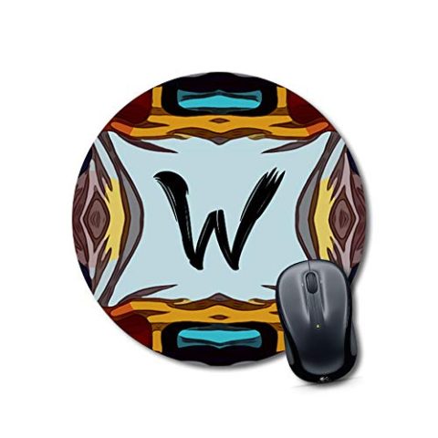 Crafty Worth mouse pad below 100 Alphabet W Mouse pad Round Mouse Pad for Laptop/pc (9X9 Inches)