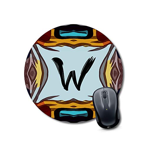 Crafty Worth mouse pad below 100 Alphabet W Mouse pad Round Mouse Pad for Laptop/pc (9X9 Inches)