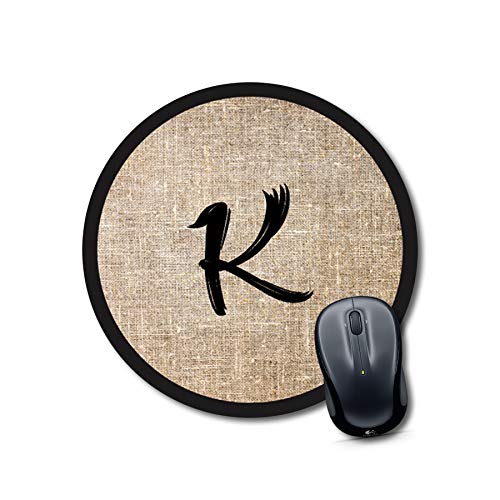 Crafty Worth mouse pad combo Alphabet K Mouse pad Round Mouse Pad for Laptop/pc (9X9 Inches)