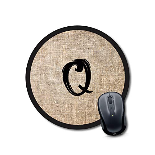 Alphabet Letter Q Round Mousepad