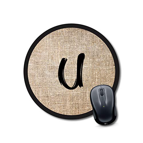 Letter U Personalized Round Mouse Pad