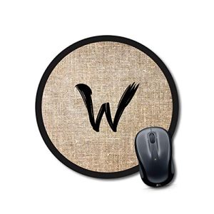 mouse pad elephant Alphabet W Mouse pad Round Mouse Pad for Laptop/pc (9X9 Inches)