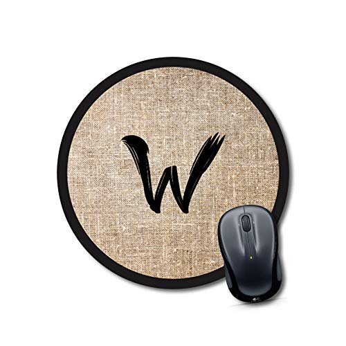 Personalized Letter W Linen Mouse Pad