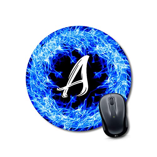 Blue Fire Alphabet A Mouse Pad