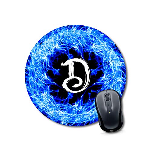 Blue Fire Alphabet D Mouse Pad